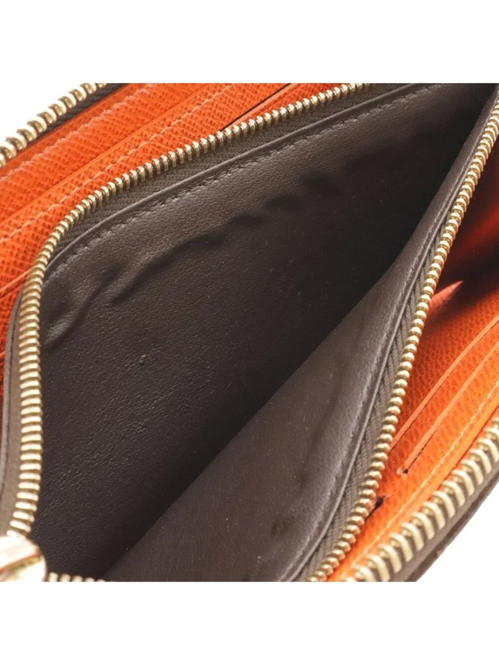 Louis Vuitton Monogram Portefeuille Clemence Zip Around Wallet Piment Orange